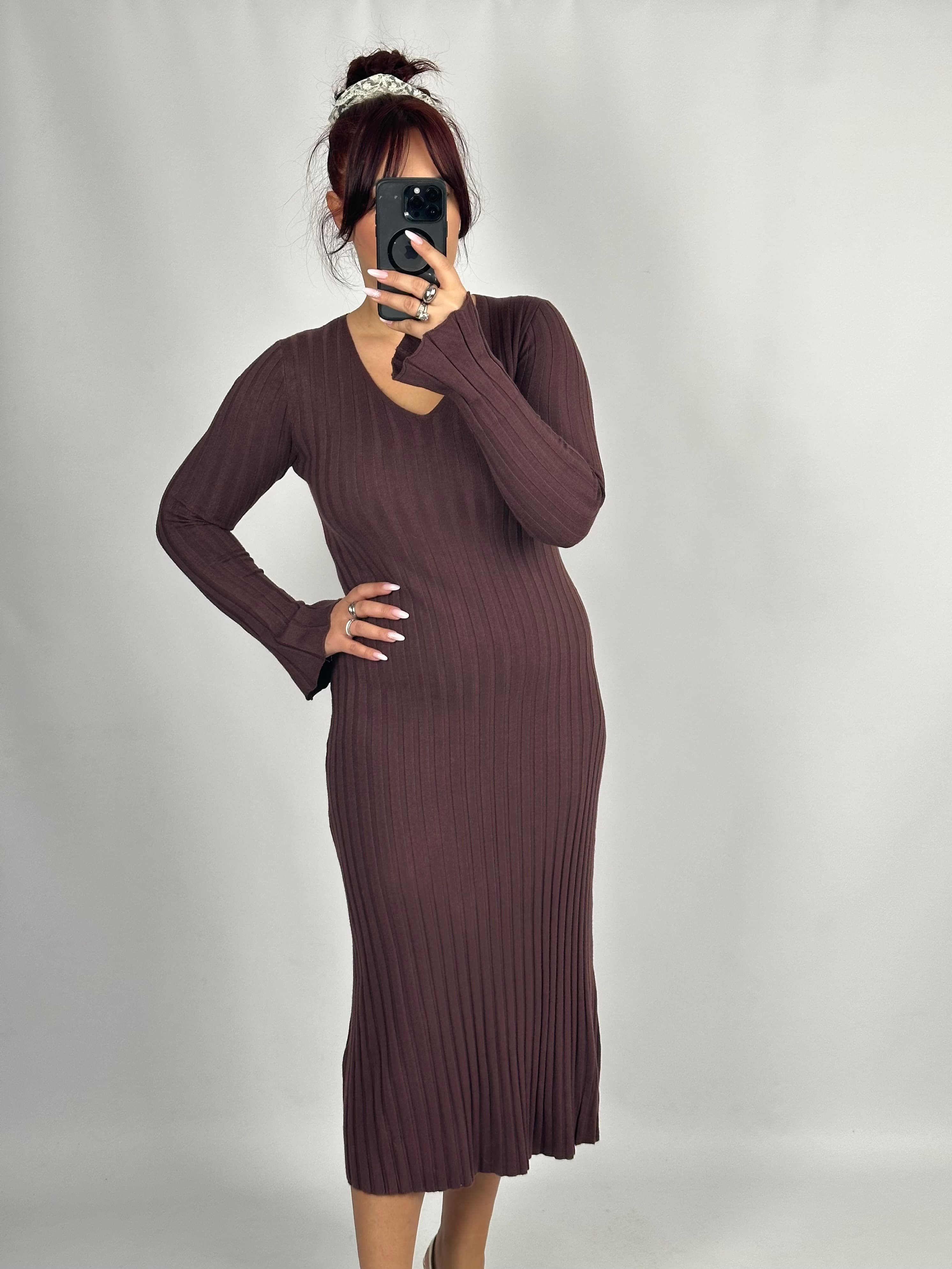 July Way ribbed maxi dress