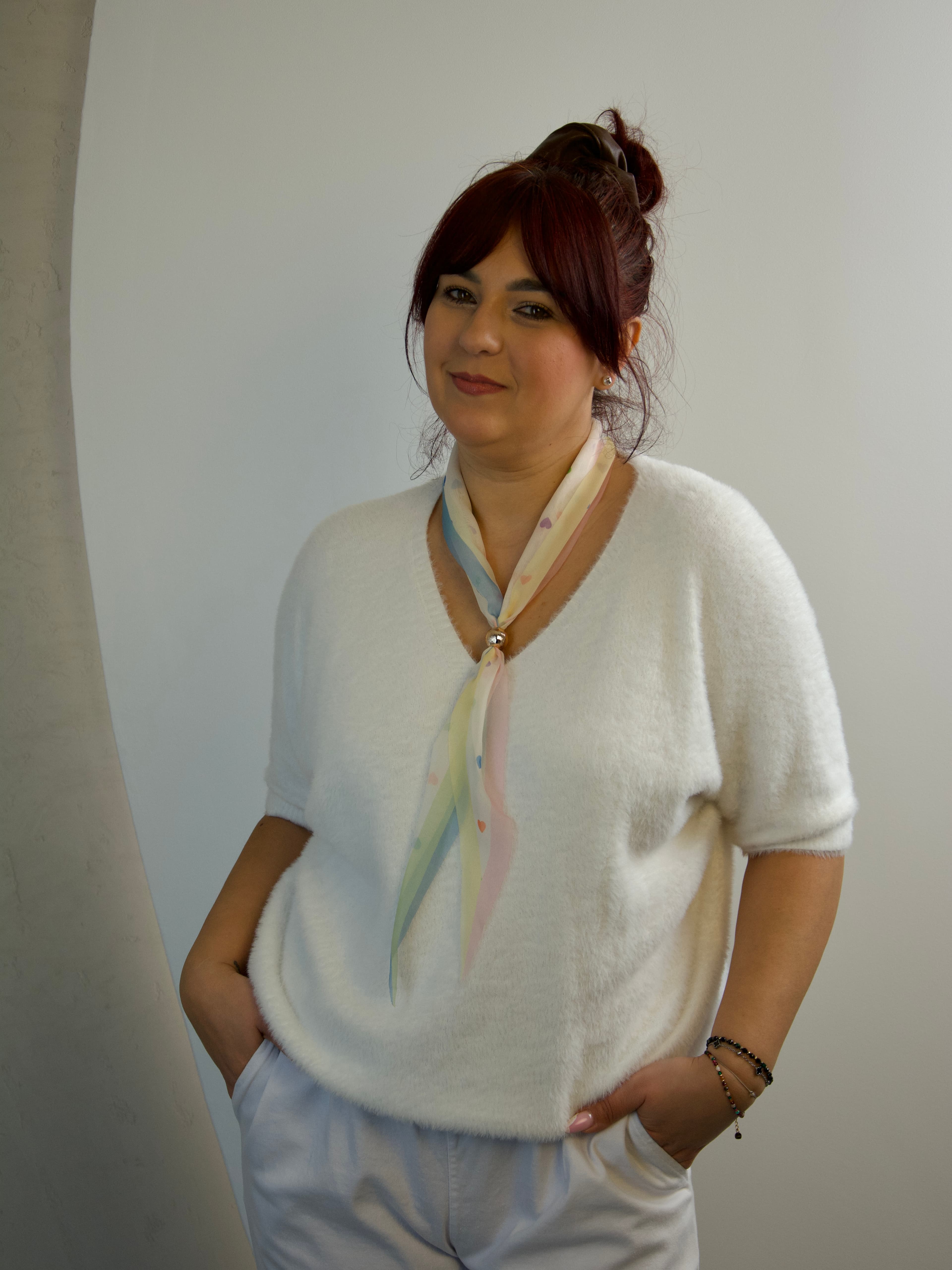 Sweater with neck scarf