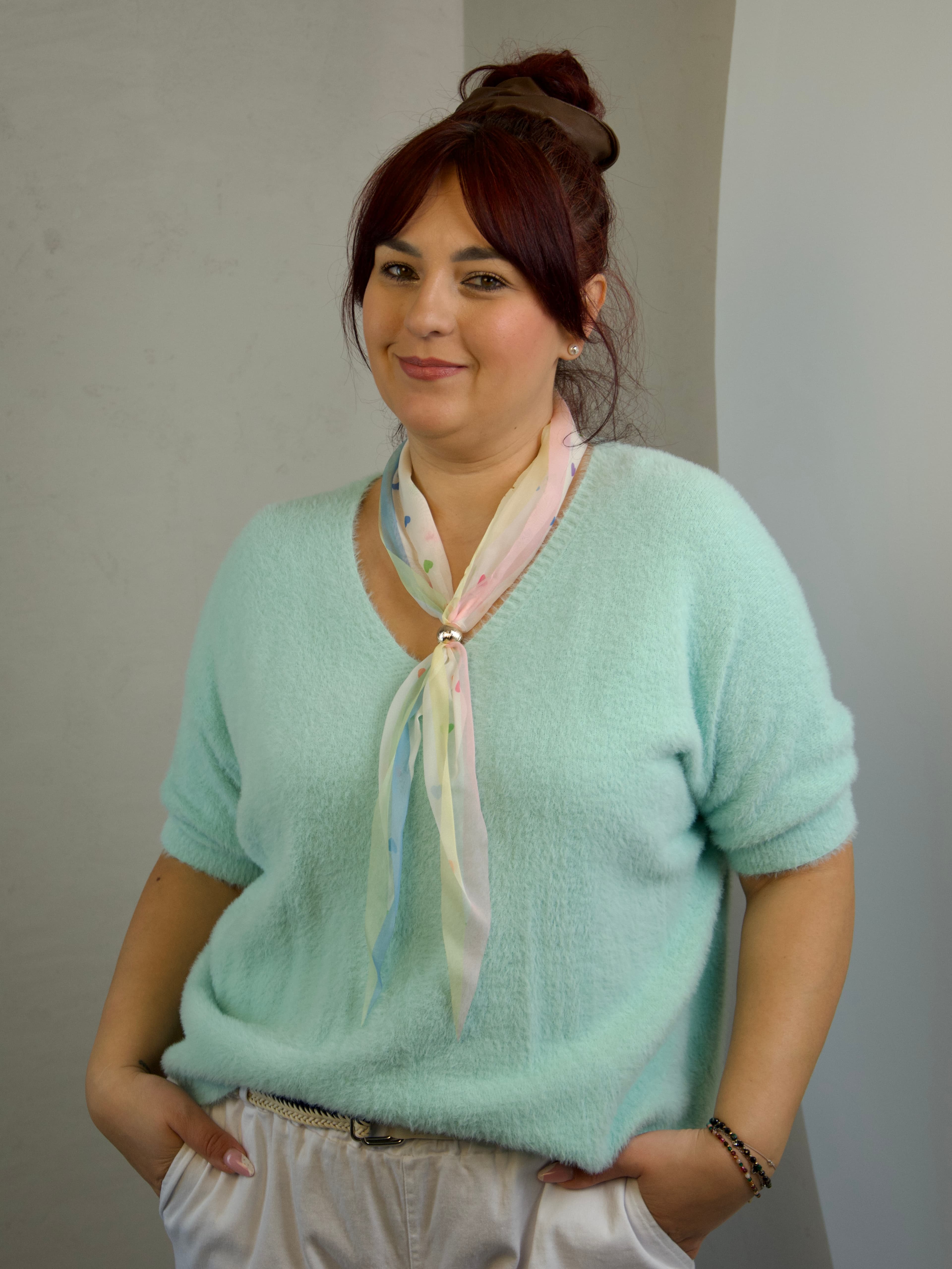 Sweater with neck scarf