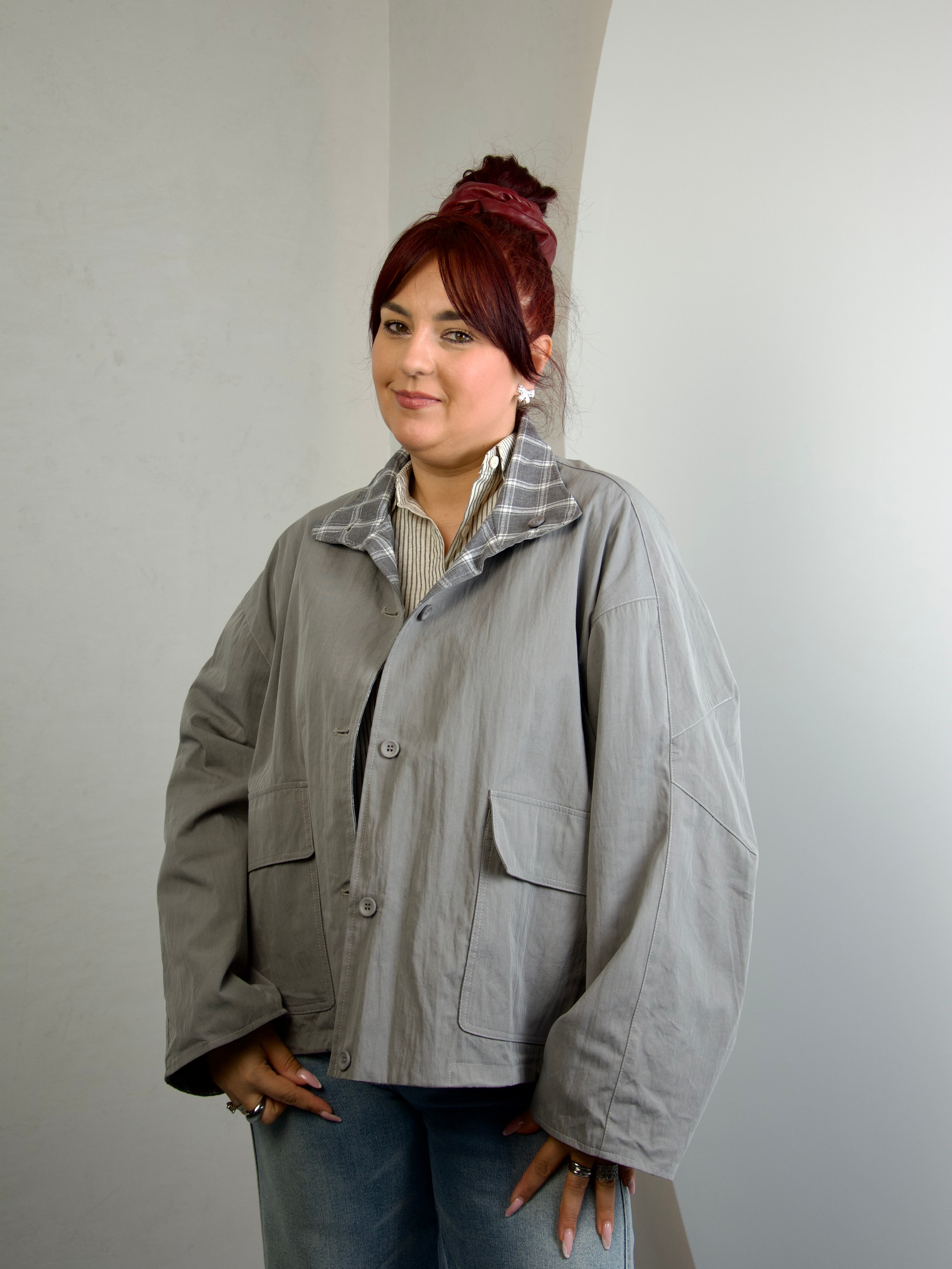 Reversible jacket with stand collar