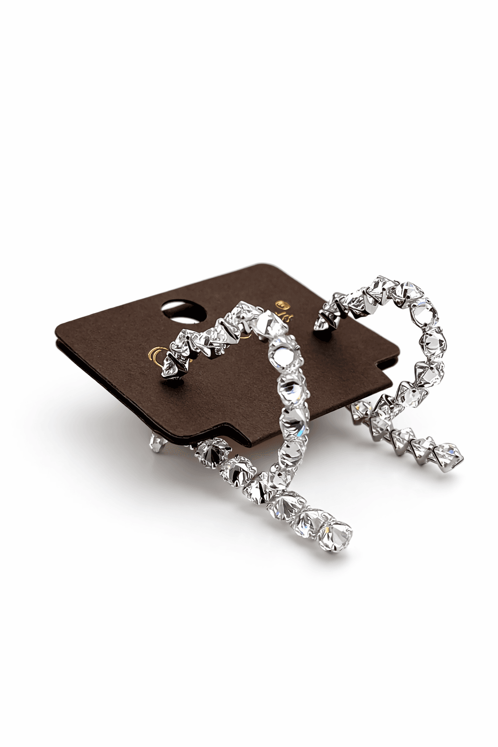 Half heart cubic zirconia earrings