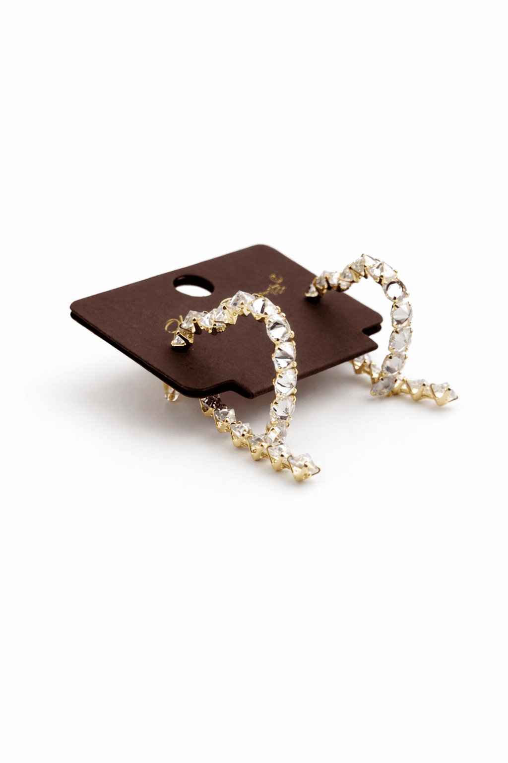 Half heart cubic zirconia earrings