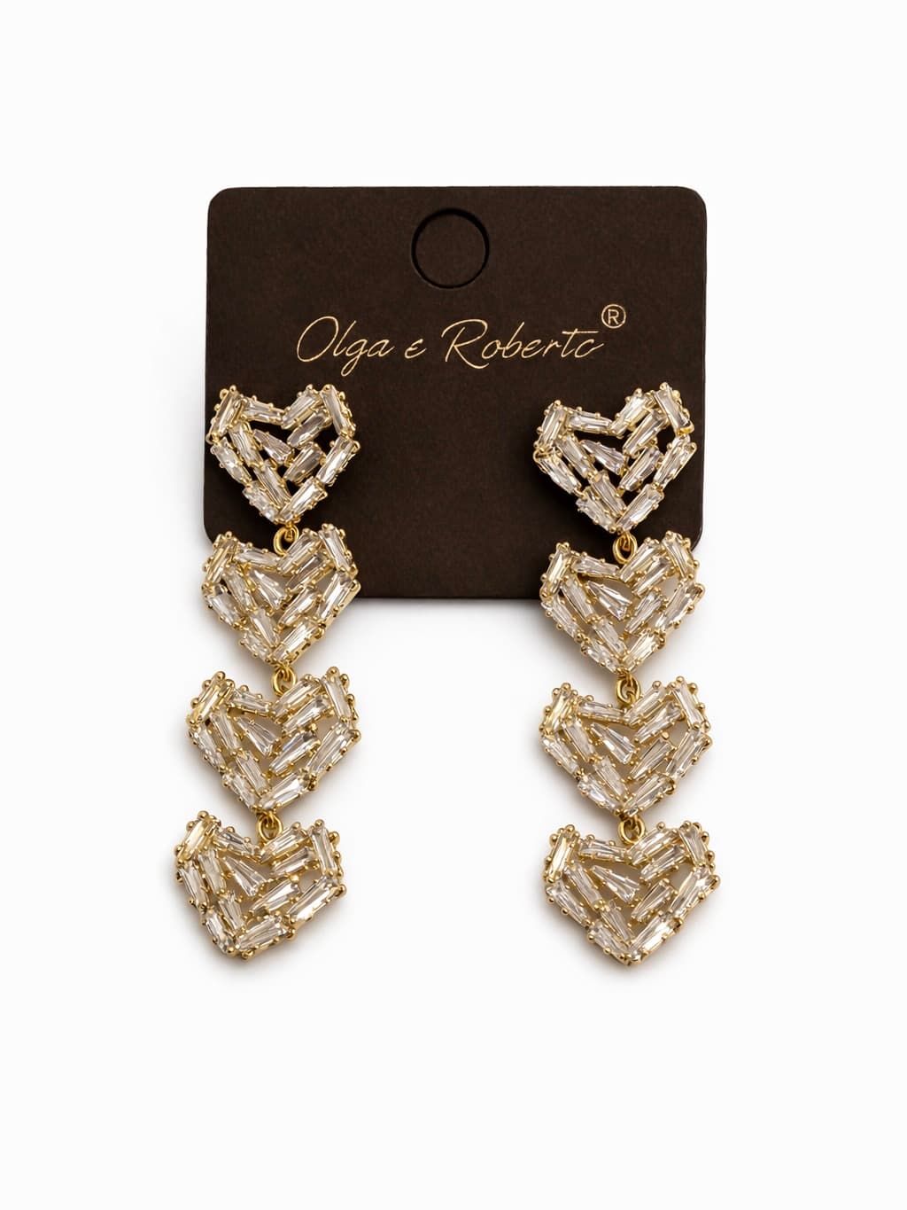 Heart drop earrings
