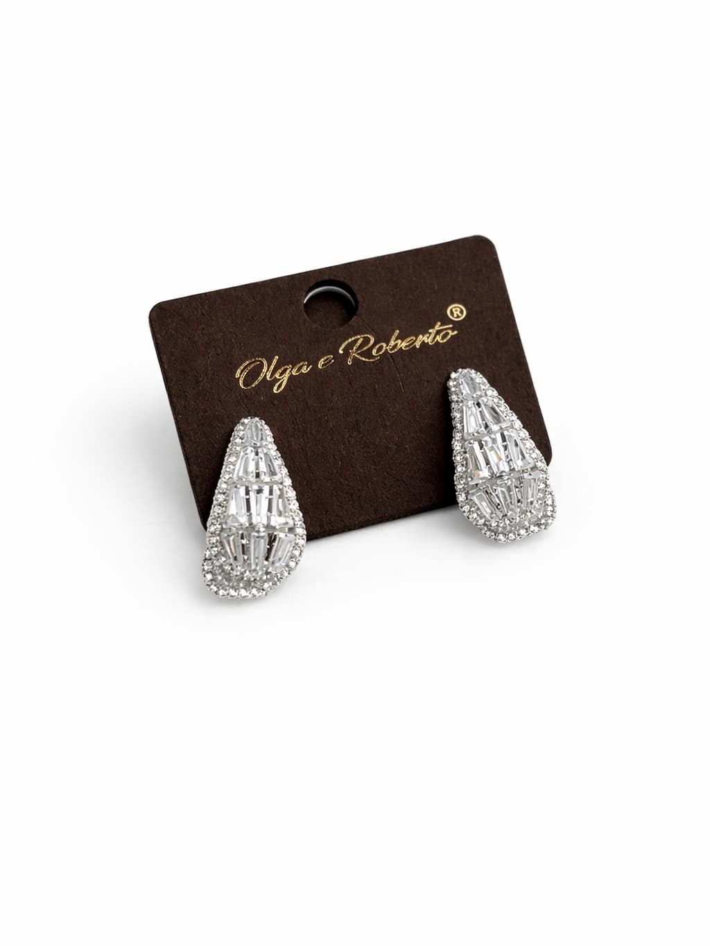 Double teardrop cubic zirconia earrings