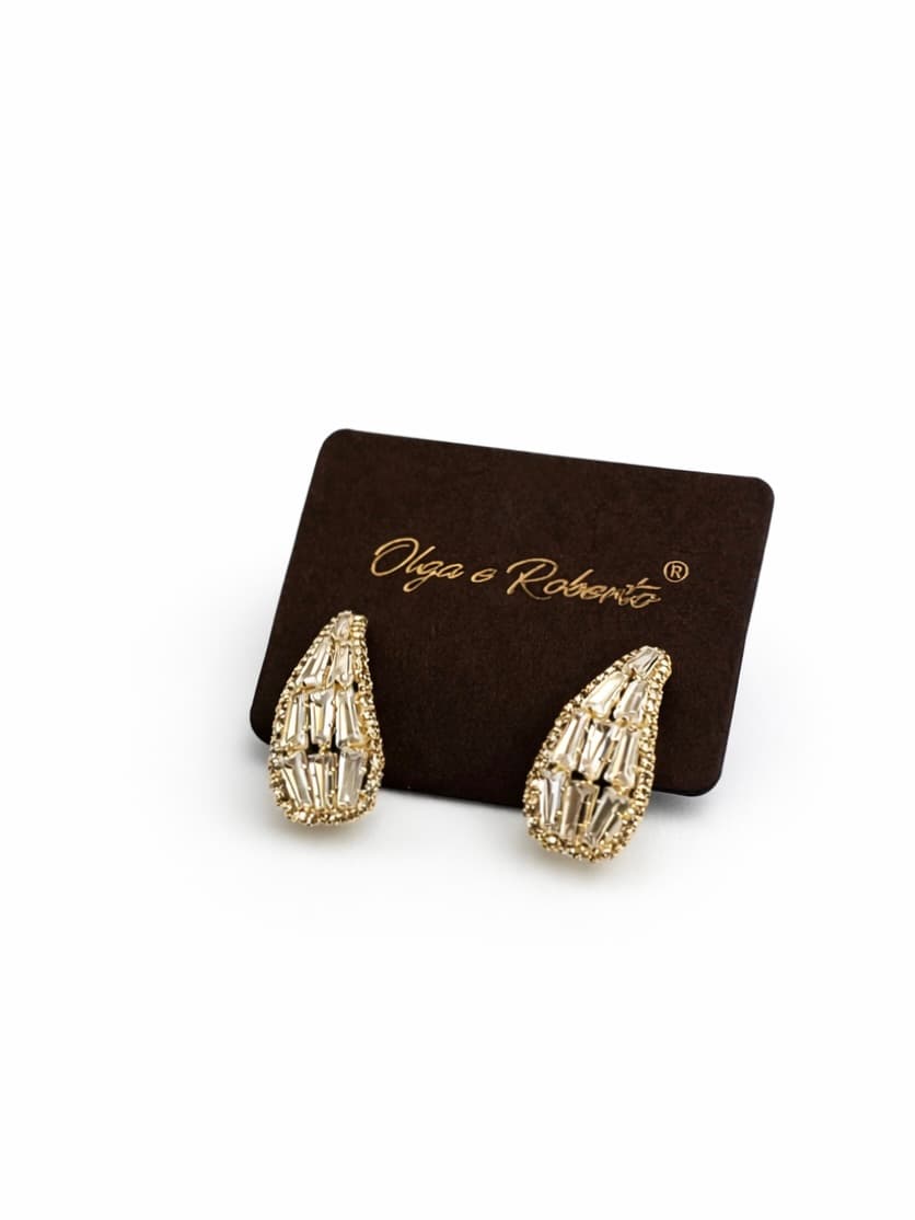 Double teardrop cubic zirconia earrings