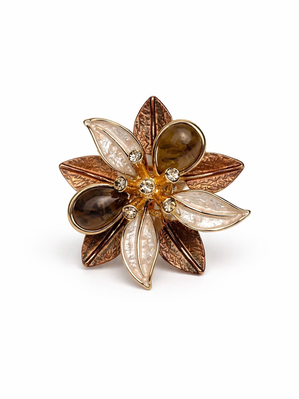 Pierścień kwiat z łezką