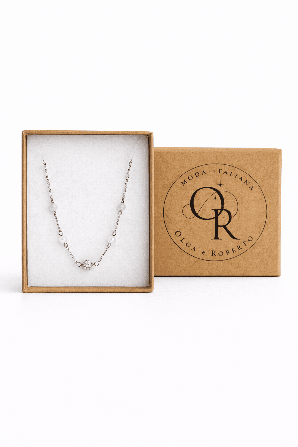 925 Silver/Gold-plated necklace with CZ beads