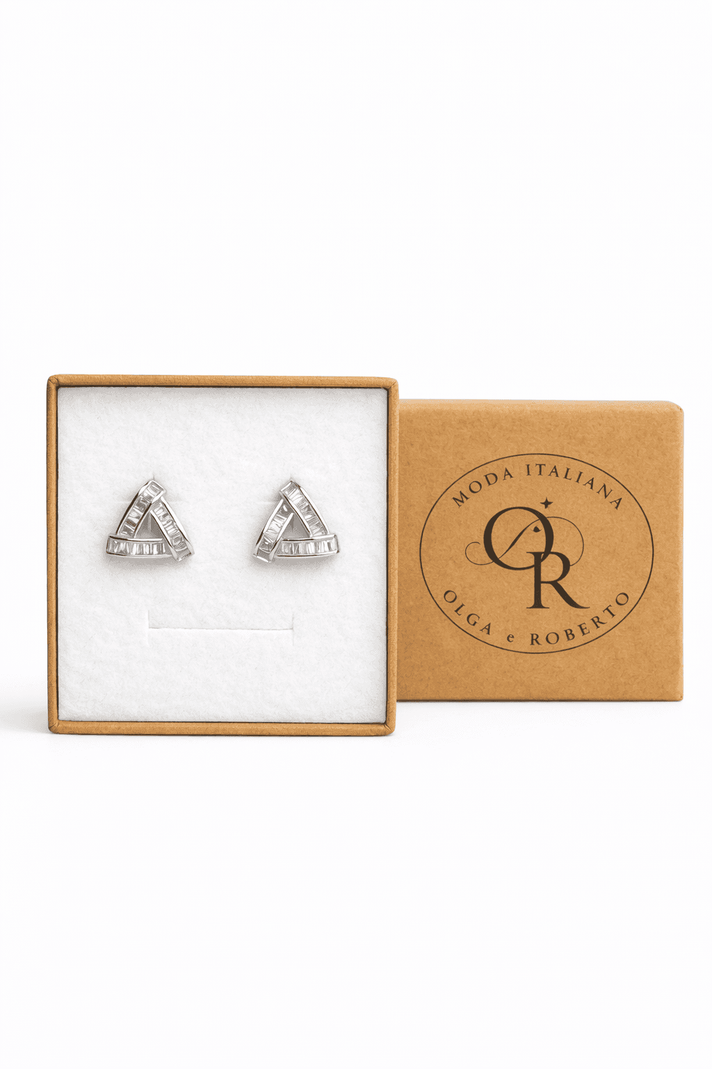 Kolczyki srebrne/ pozłacane trójkąty 925