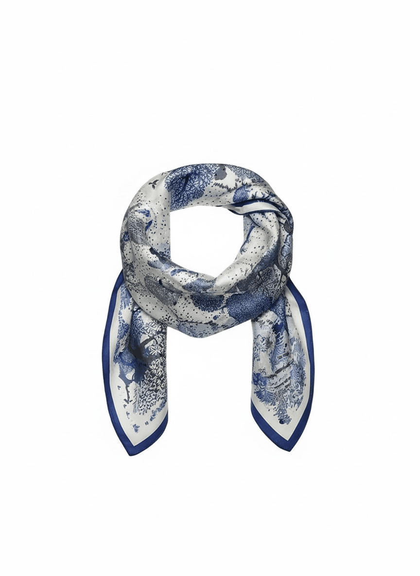 Gawroszka niebieska z motywem przyrody