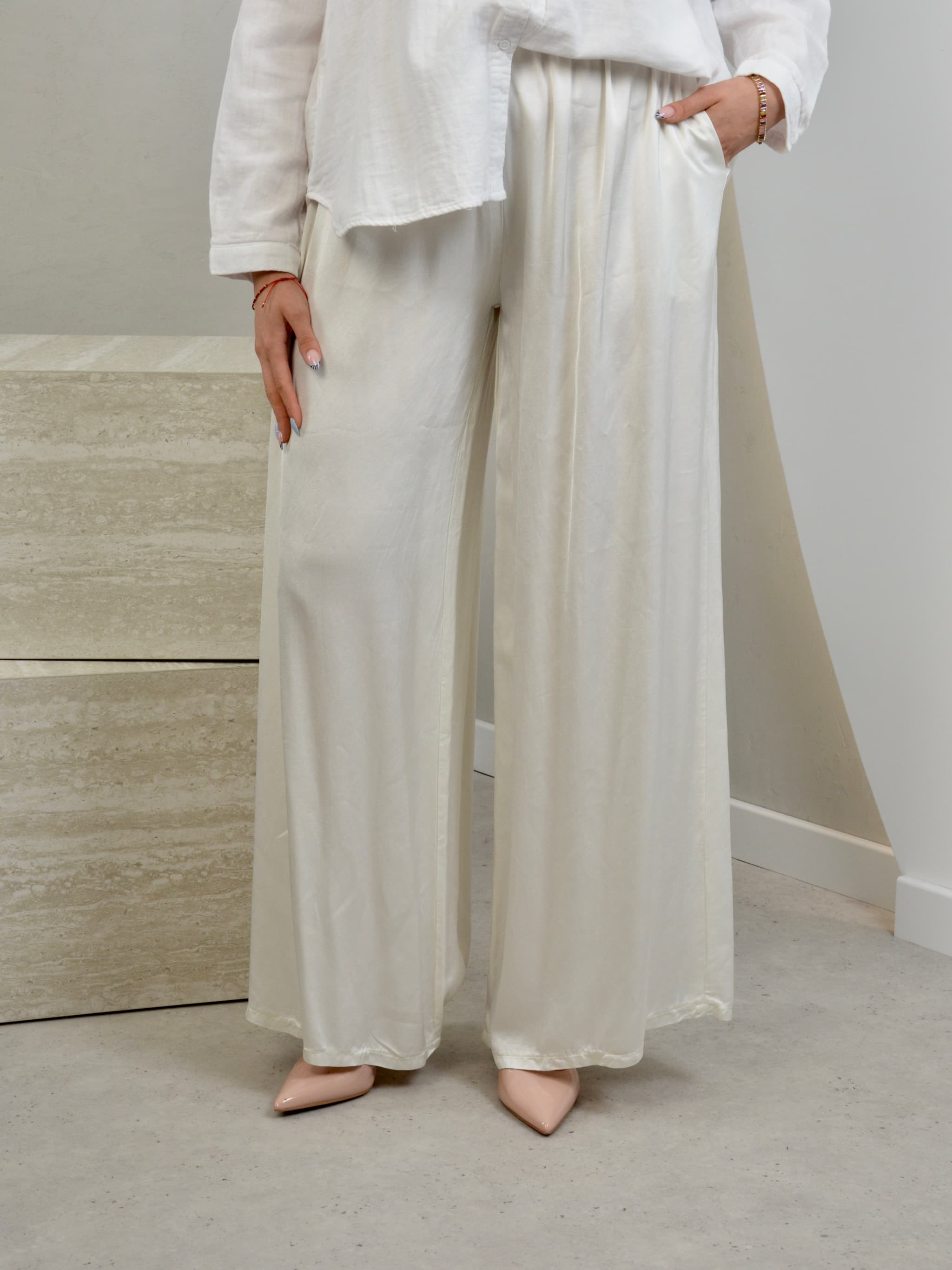 Satin trousers