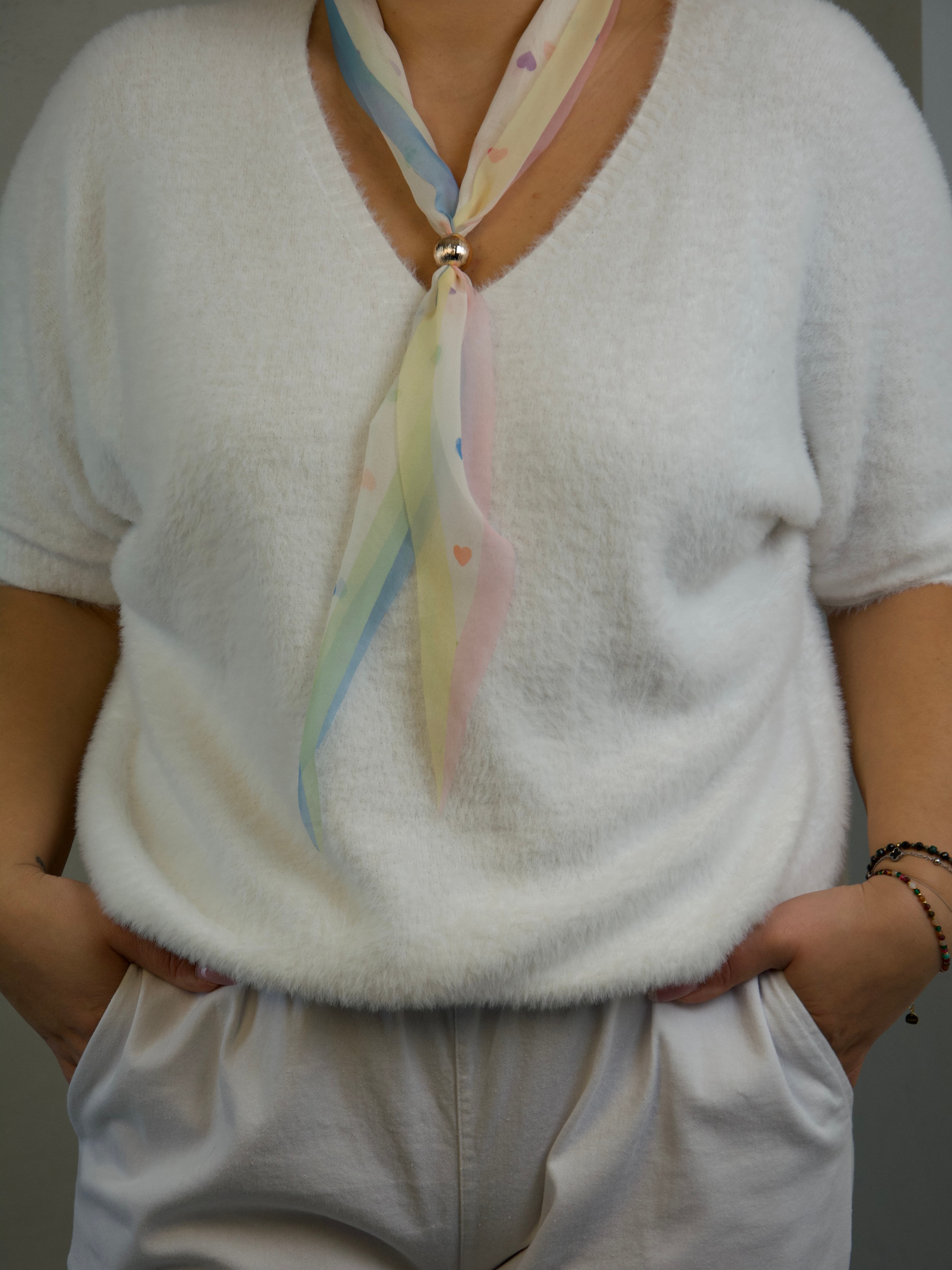 Sweater with neck scarf