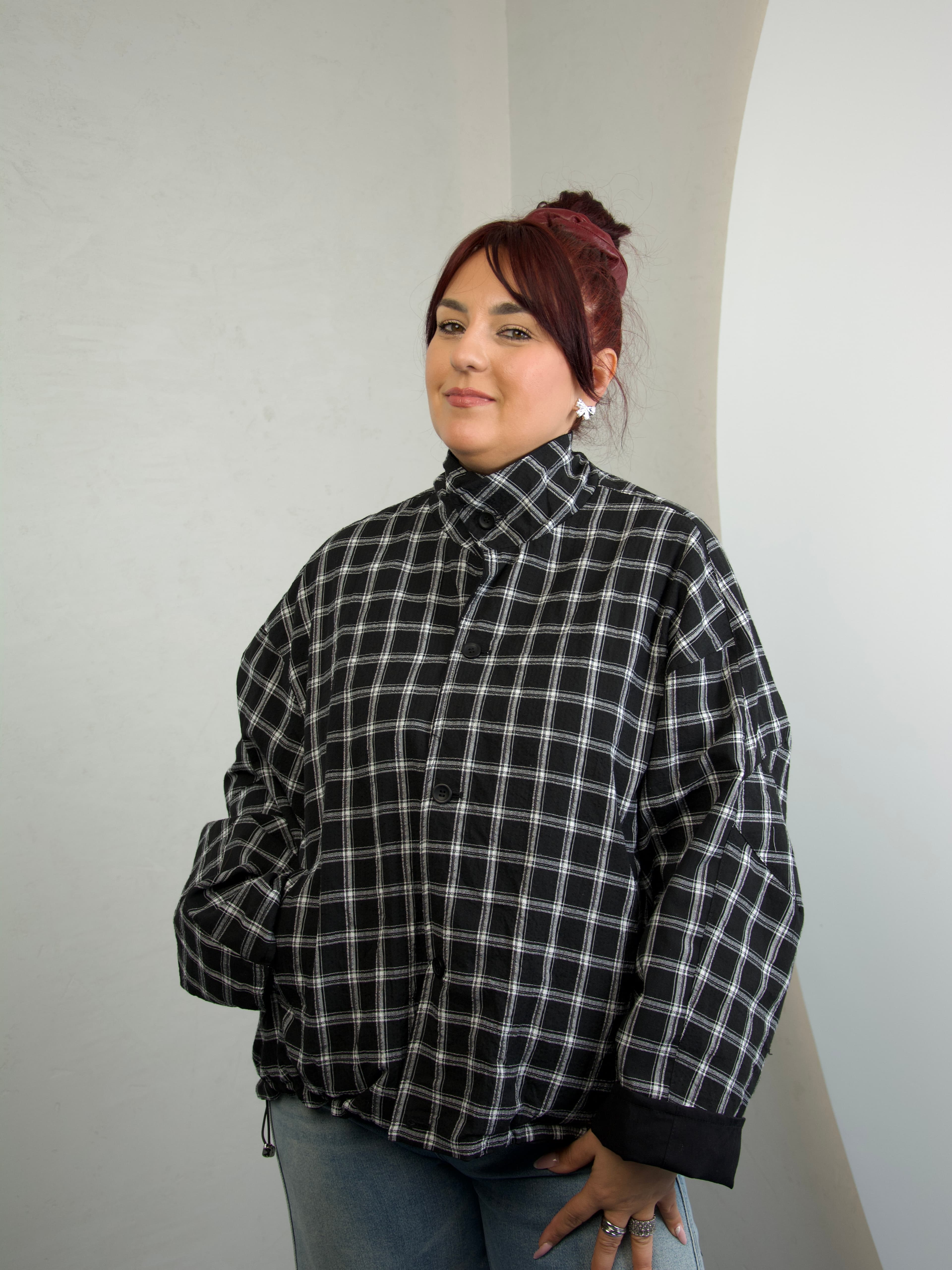 Reversible jacket with stand collar
