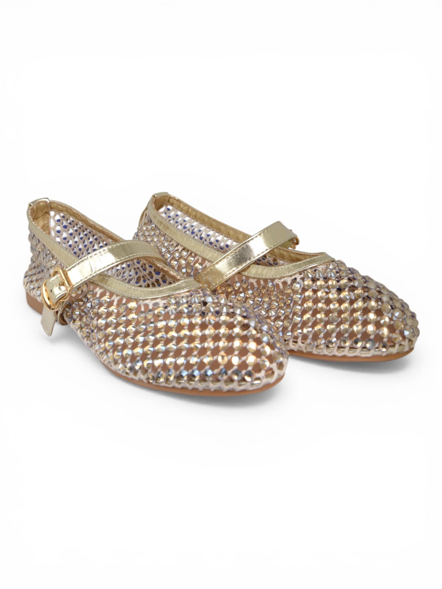 Baleriny plecione ZŁOTE