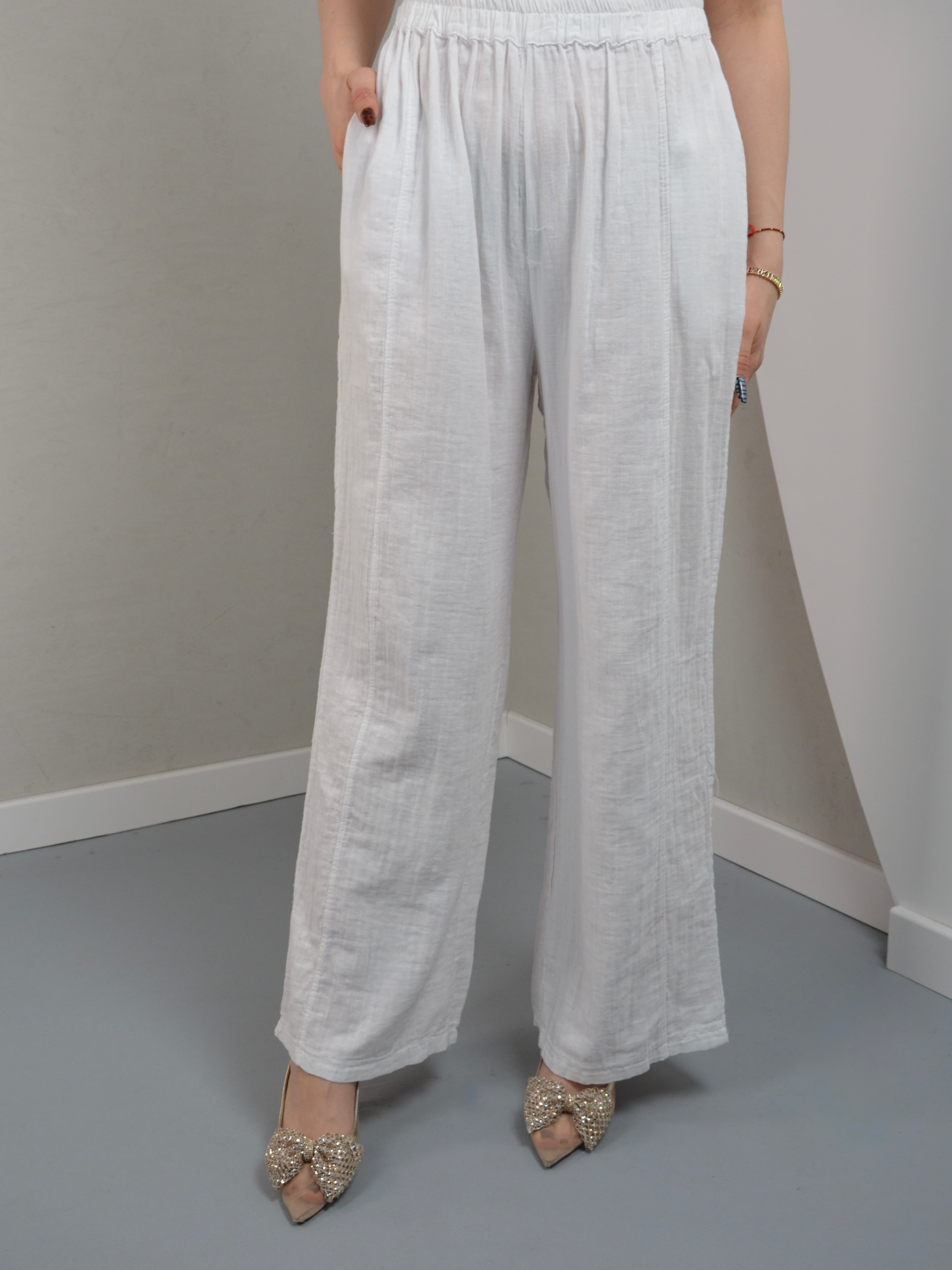 Spodnie bawełniane szerokie