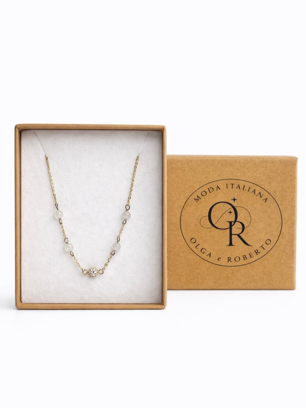 925 Silver/Gold-plated necklace with CZ beads