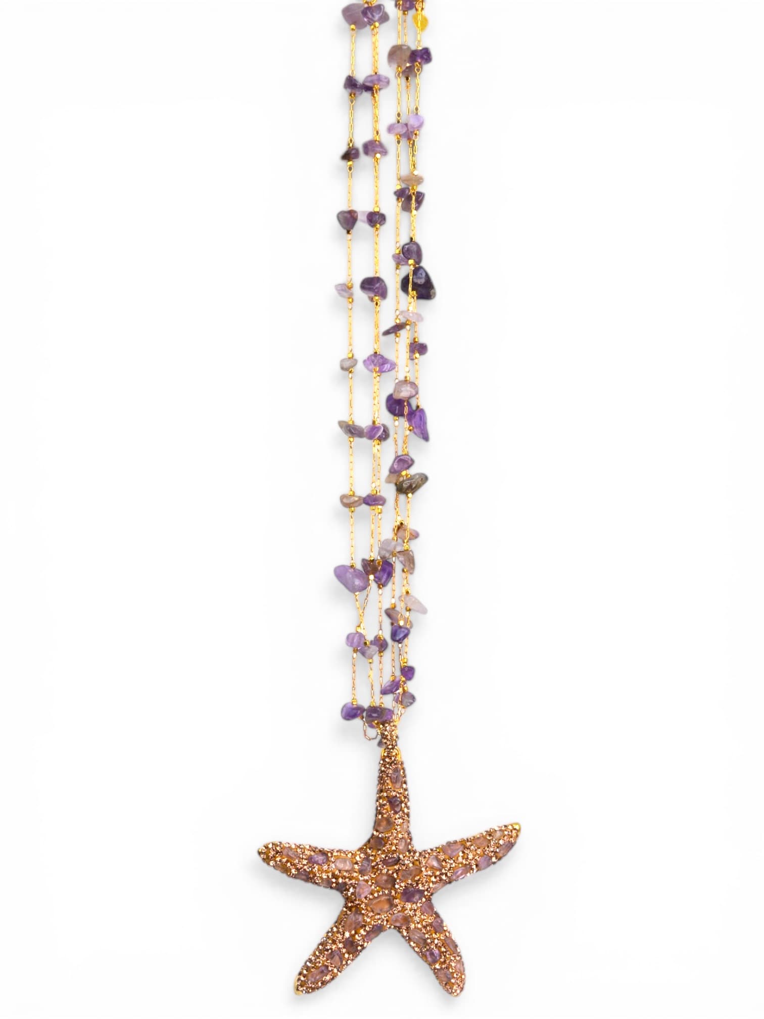 Wisior rozgwiazda z kamieniami naturalnymi