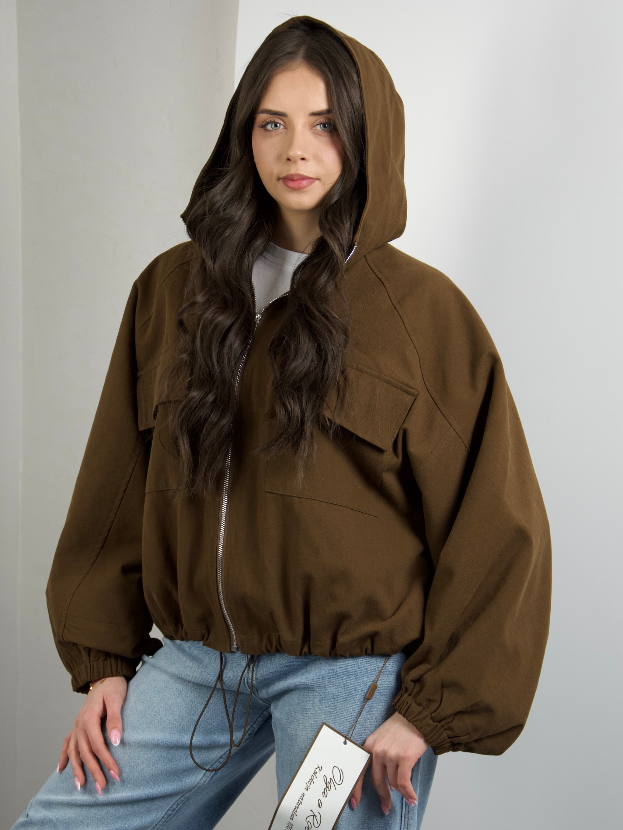 Hooded bomber jacket