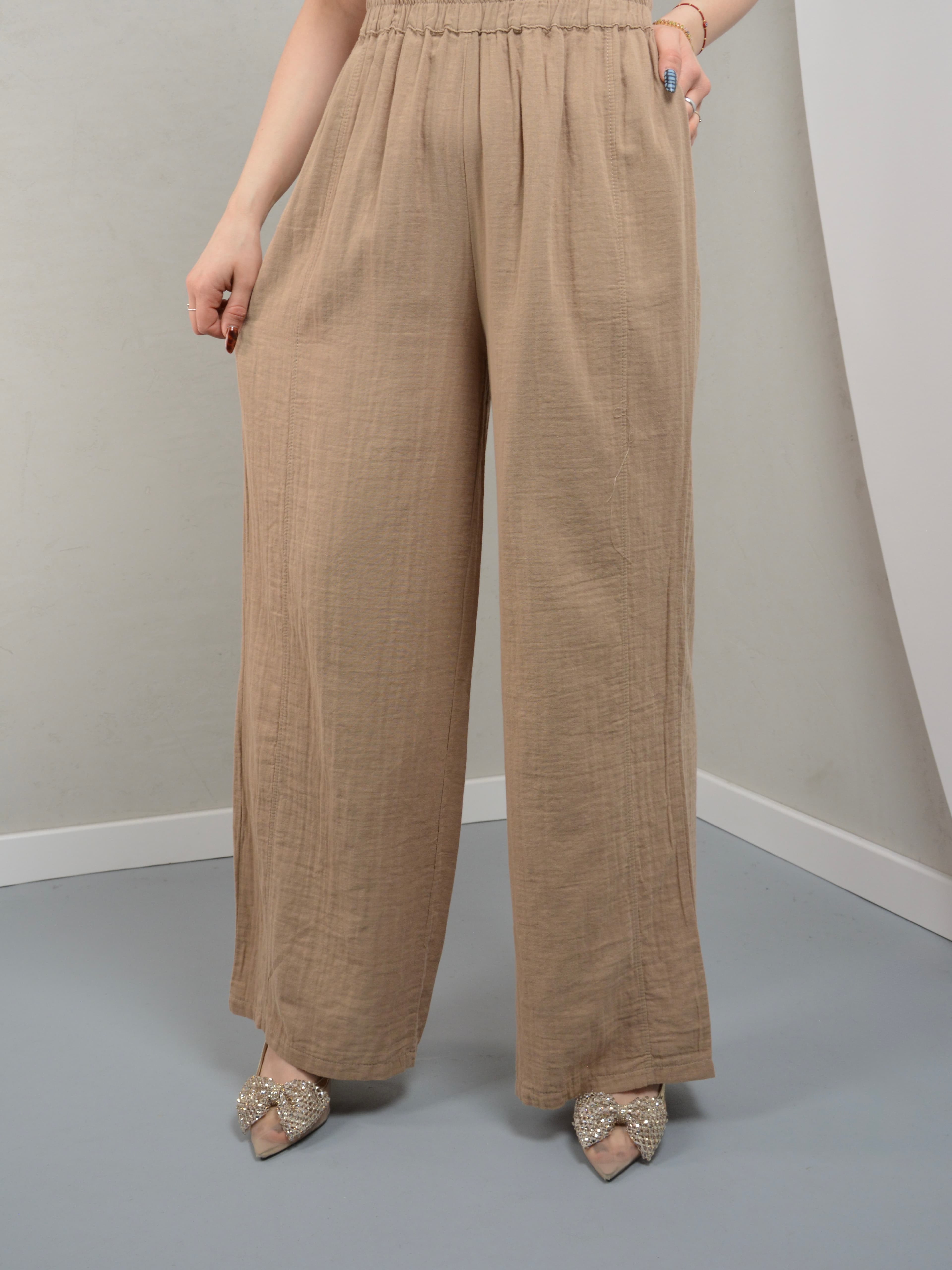 Spodnie bawełniane szerokie