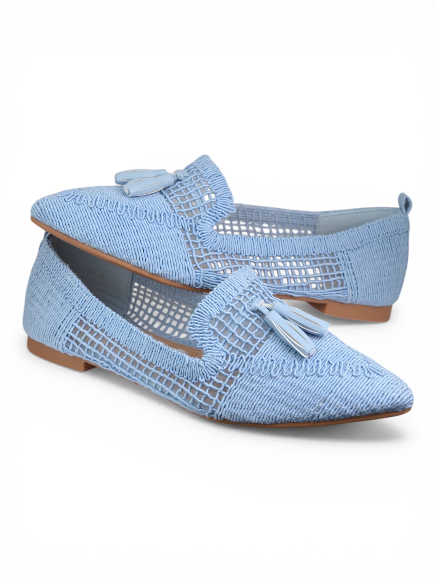 Espadryle z długim szpicem NIEBIESKIE