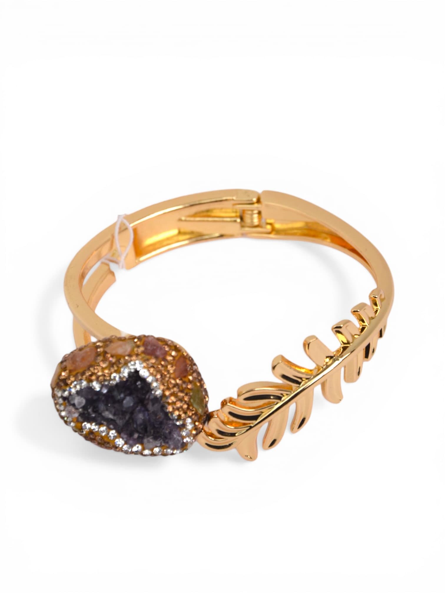 Bransoletka z kwarcem kolorowym liść