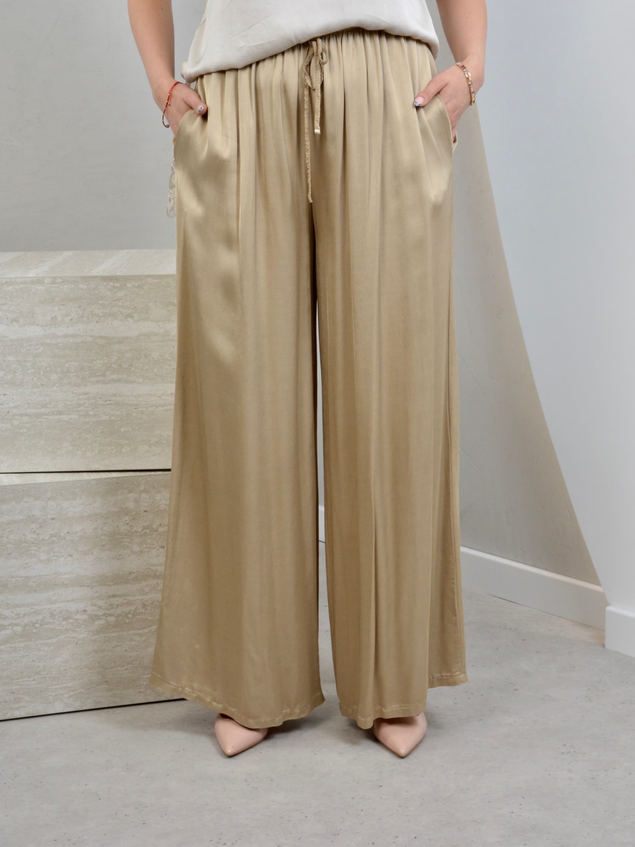 Satin trousers