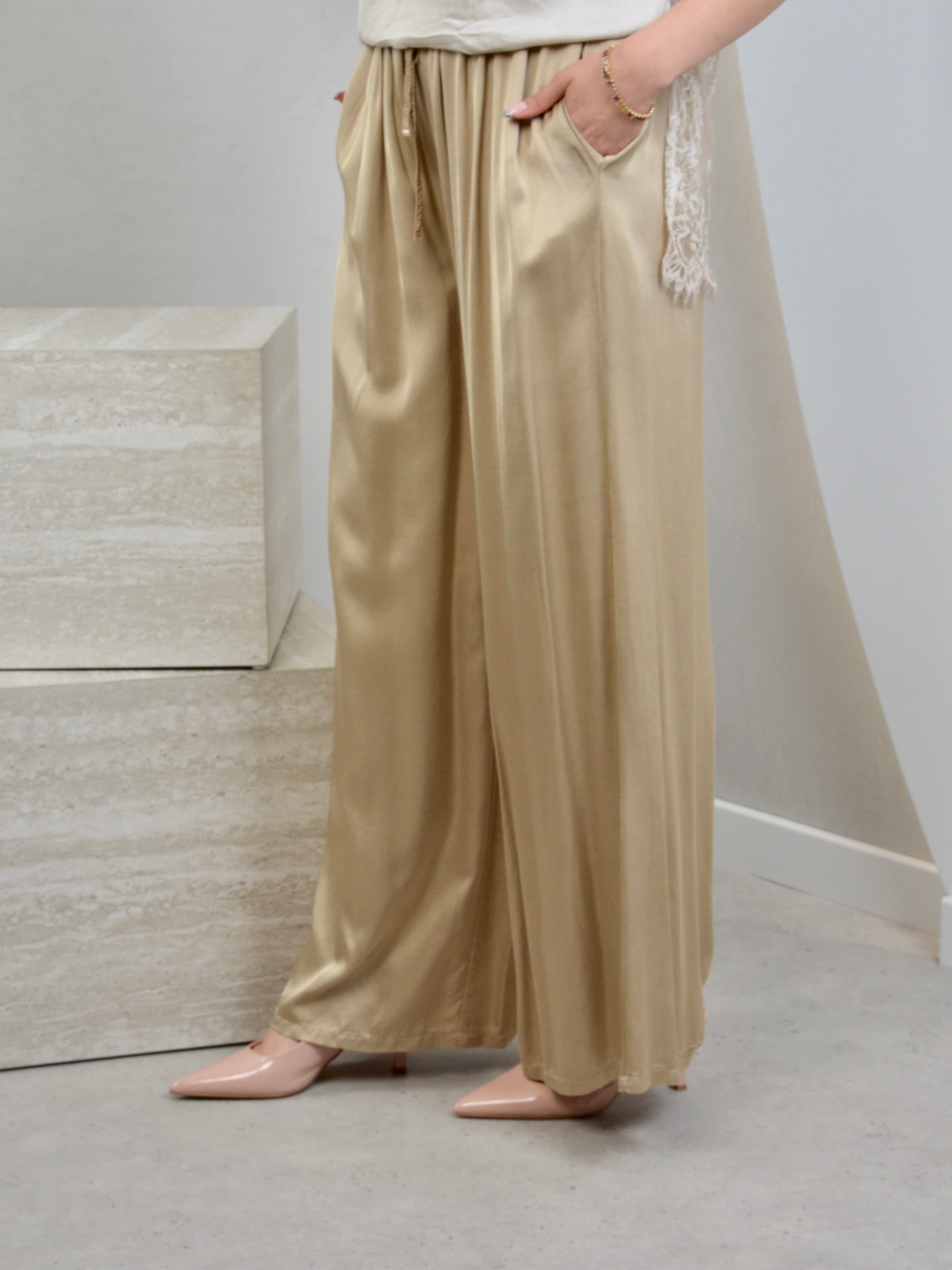 Satin trousers