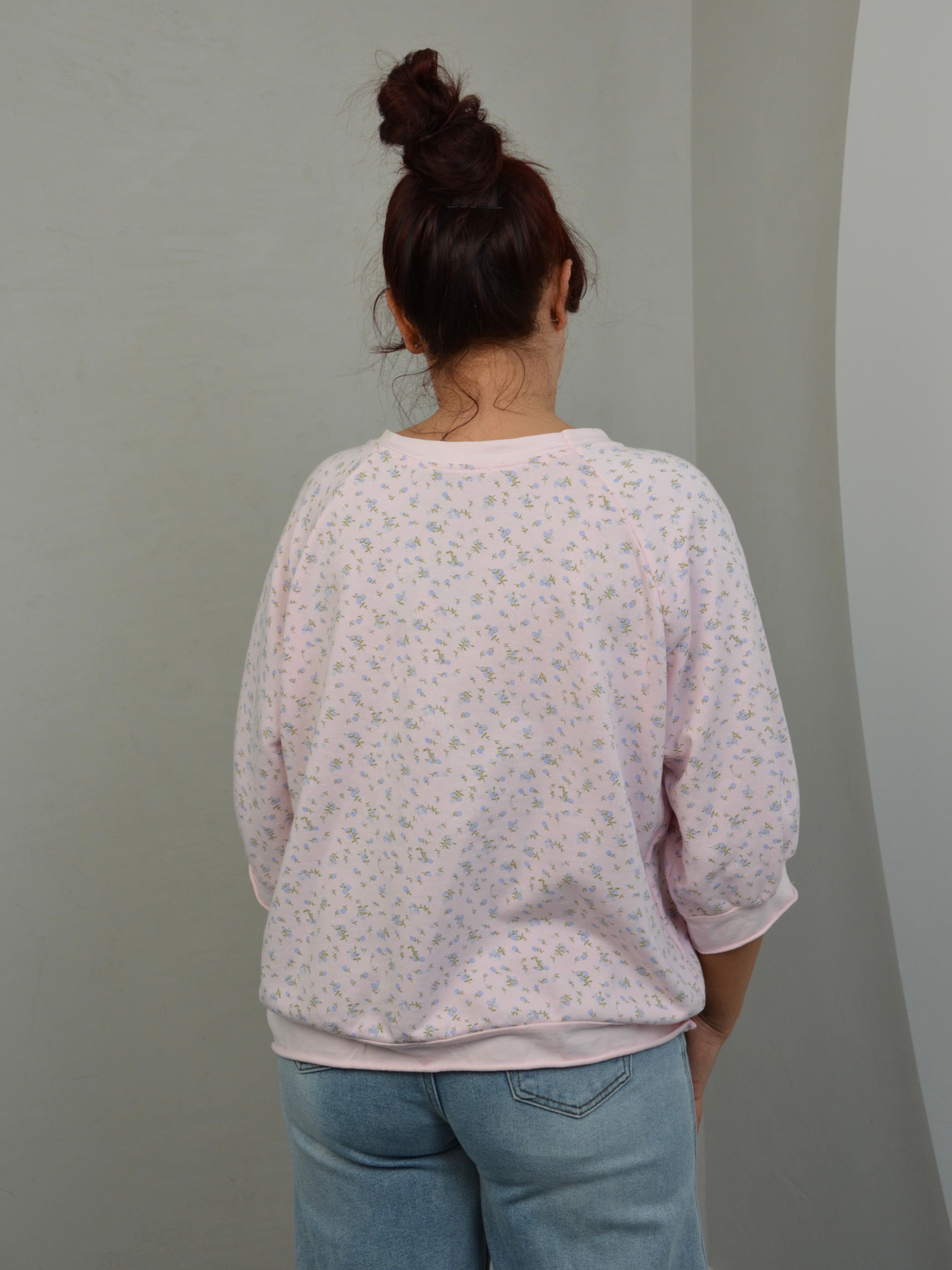 Bluzka 3/4 z kwiatami