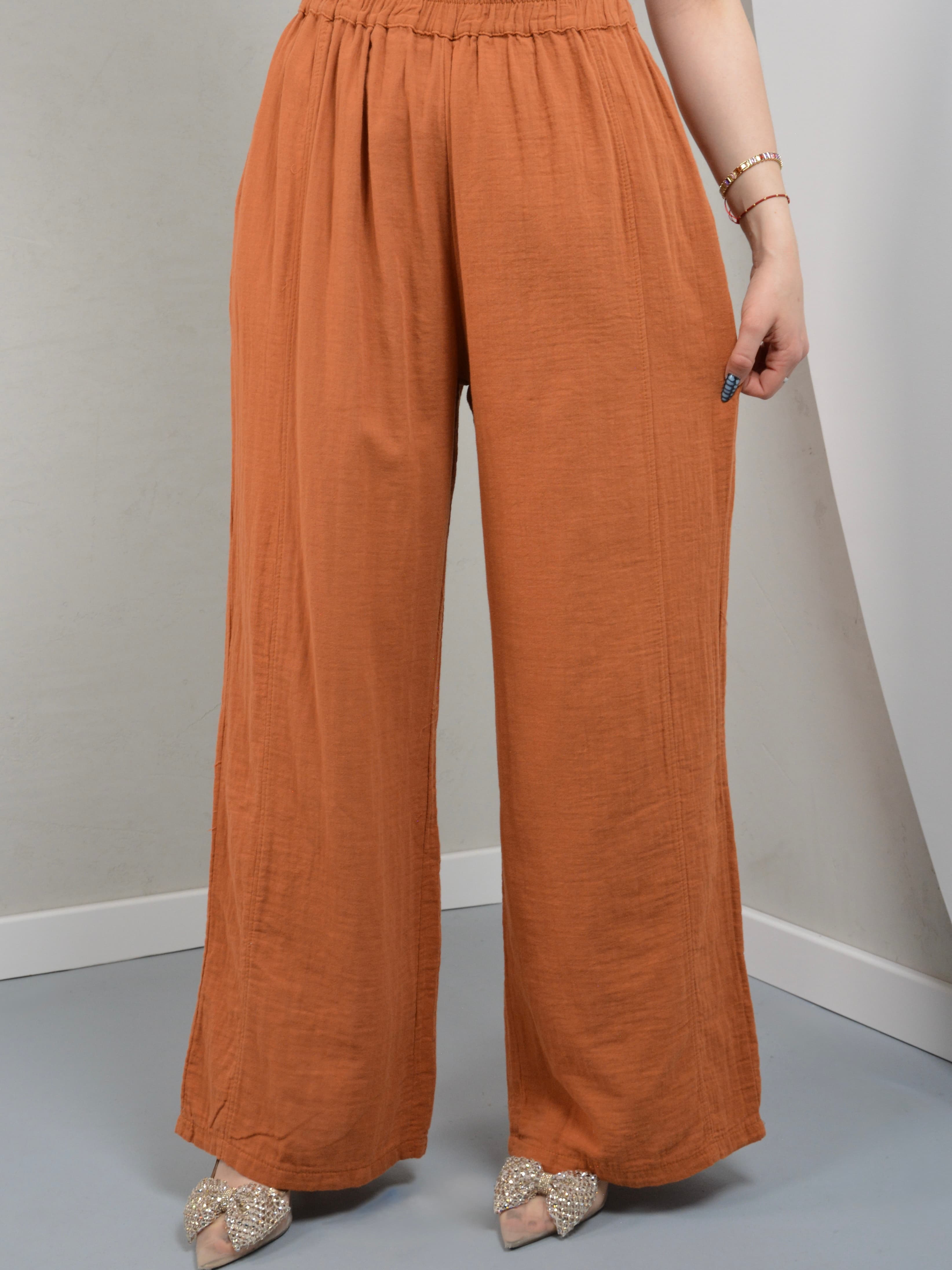 Spodnie bawełniane szerokie