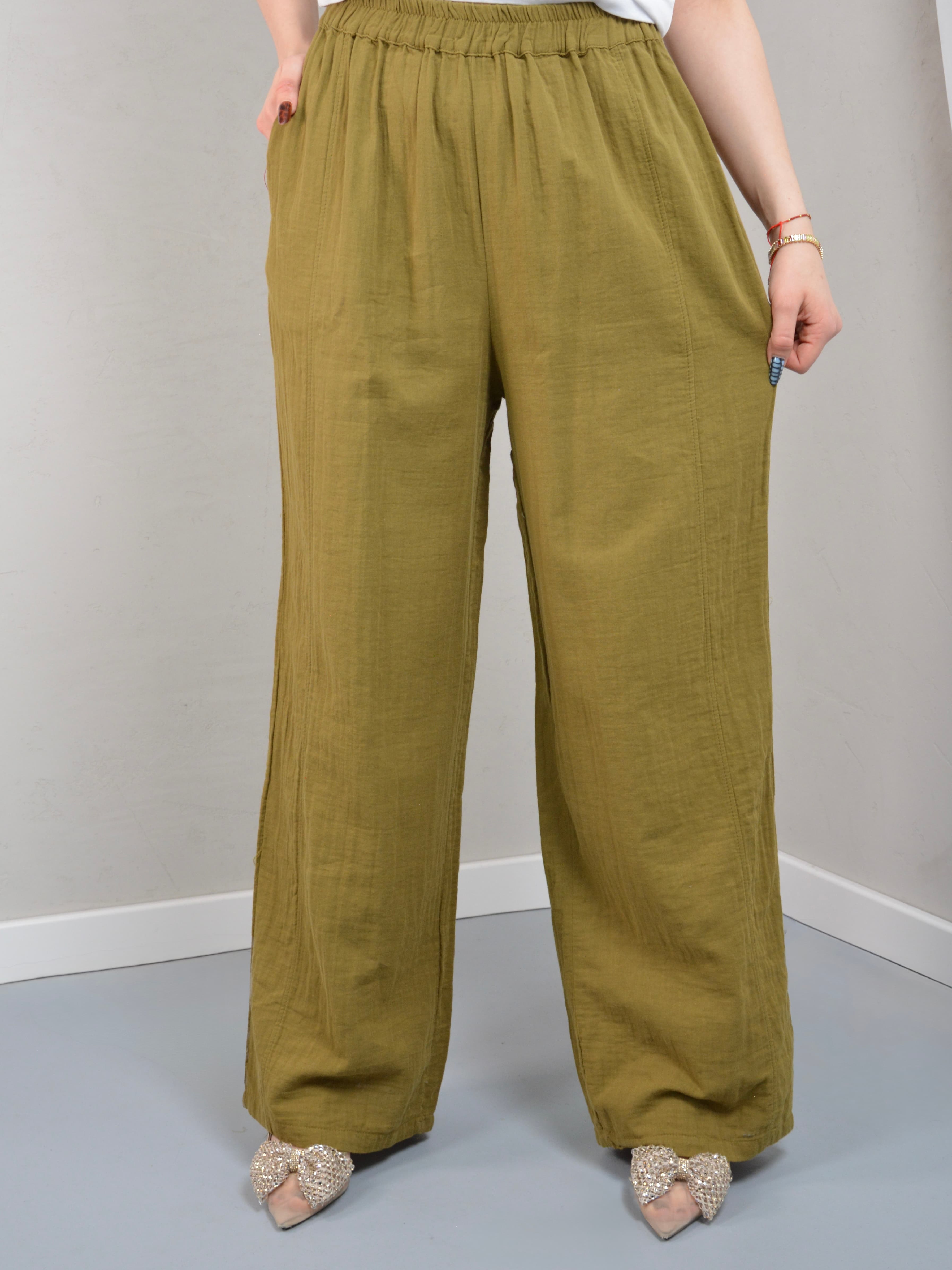 Spodnie bawełniane szerokie