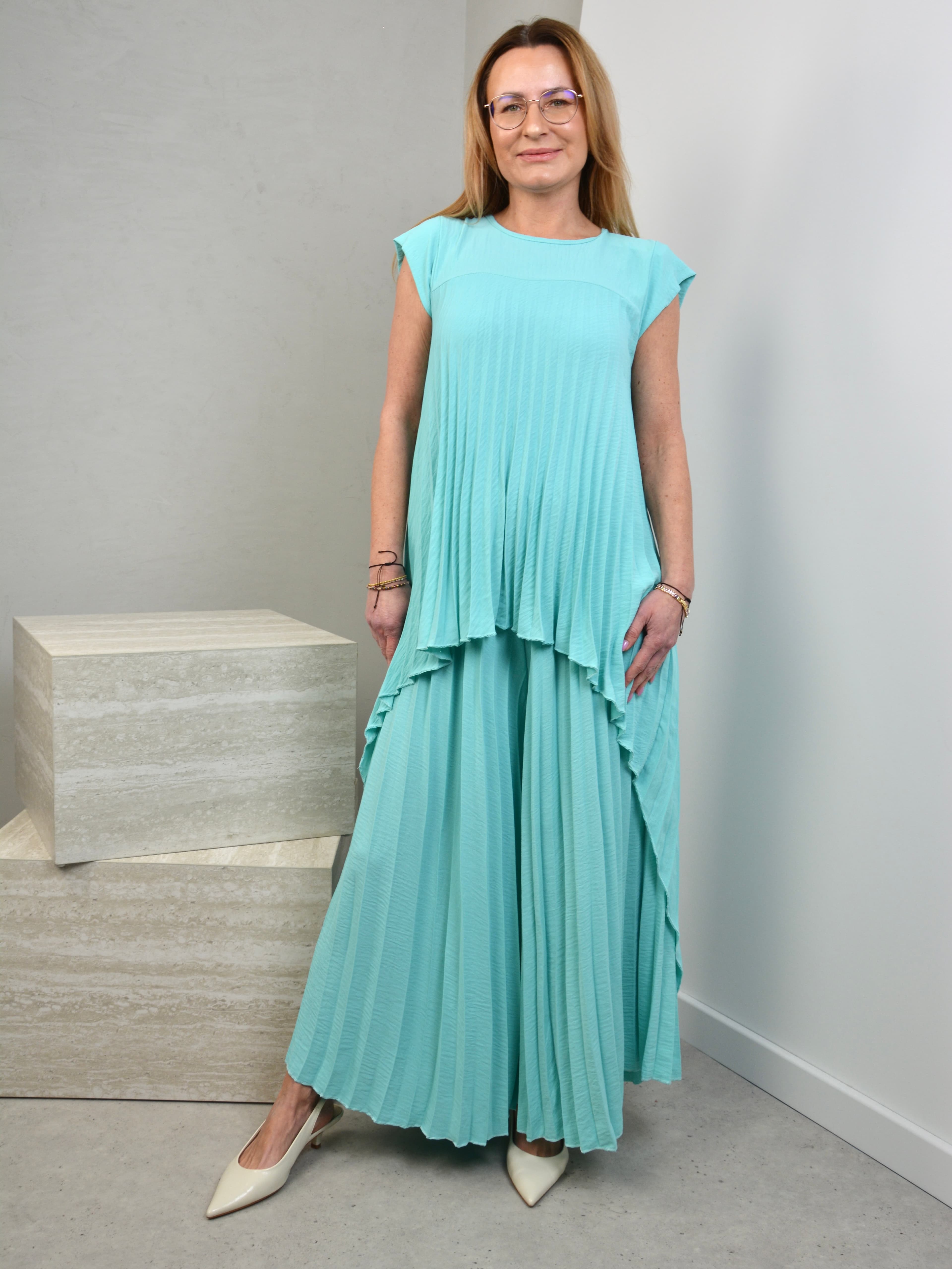 Komplet plisowany z fraczkiem