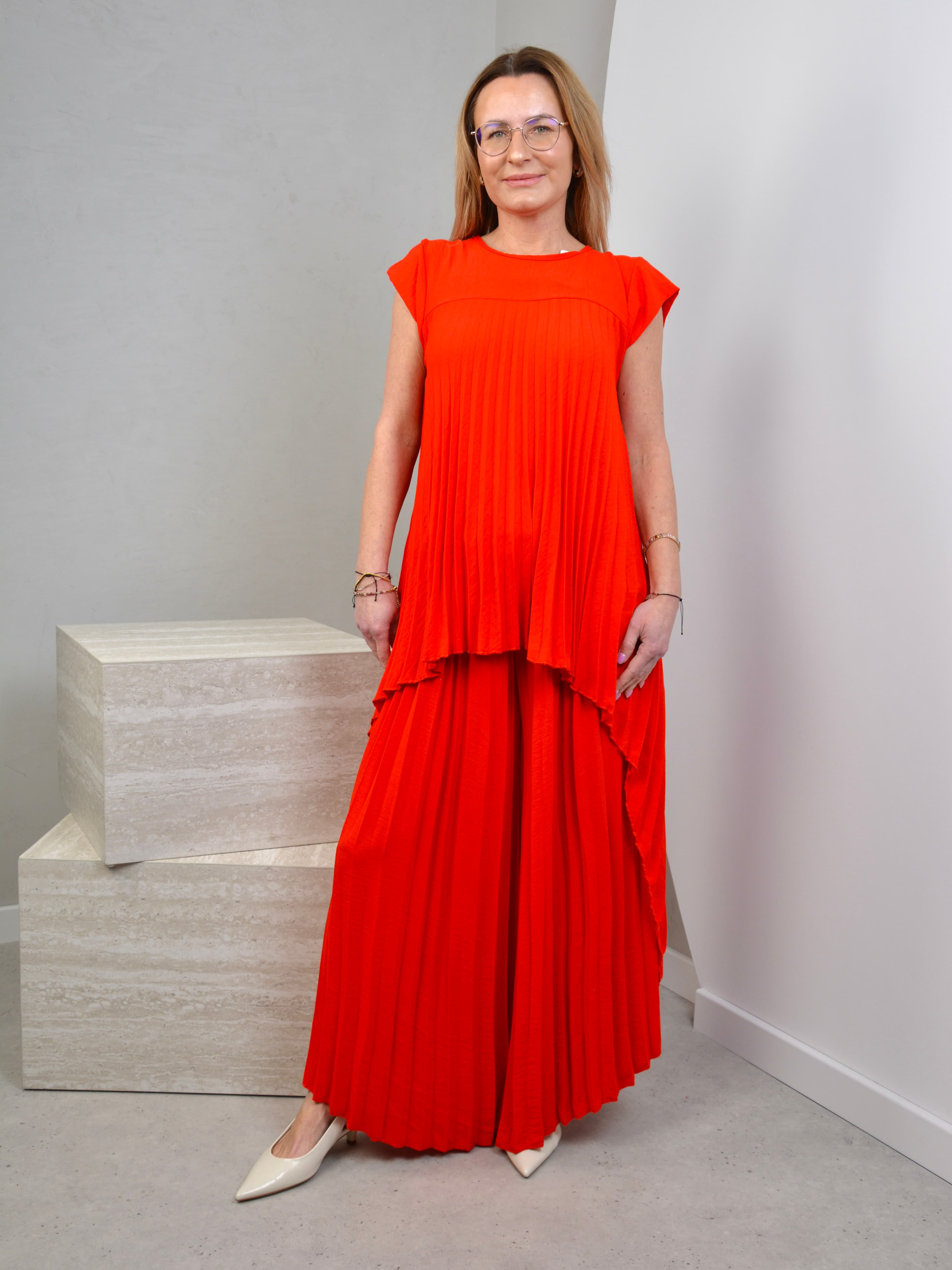 Komplet plisowany z fraczkiem