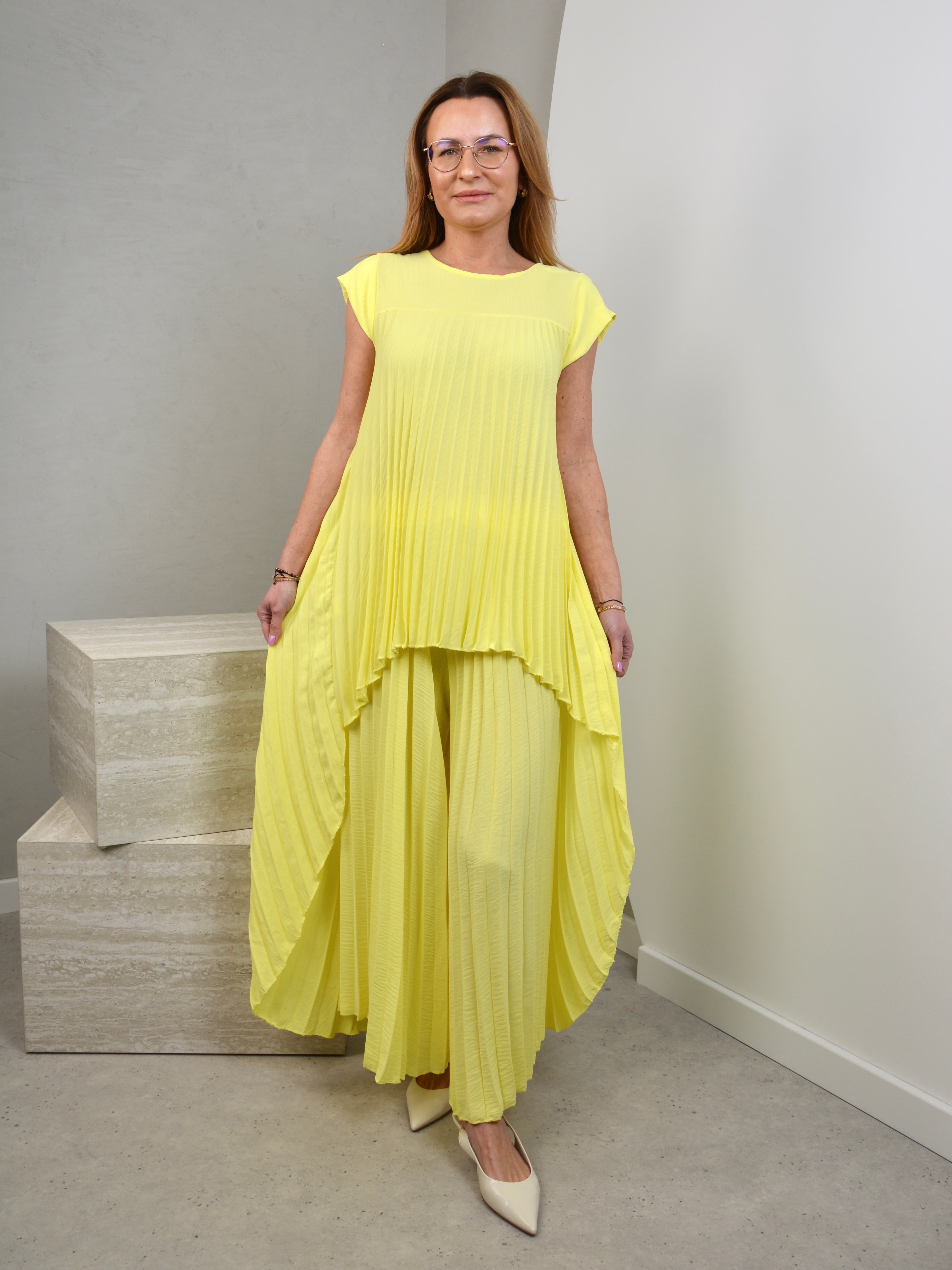 Komplet plisowany z fraczkiem